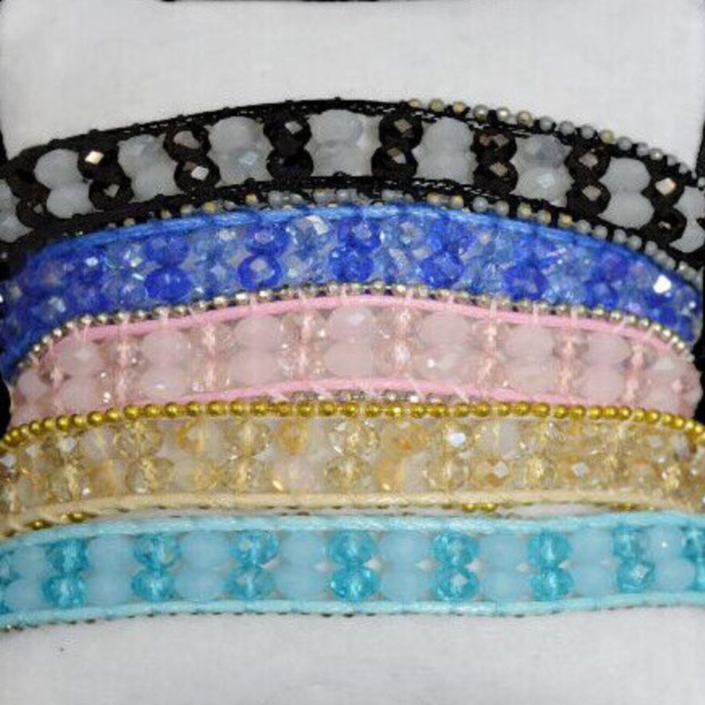 Bohemian Style Glass Bead Hand-Woven Drawstring Bracelets